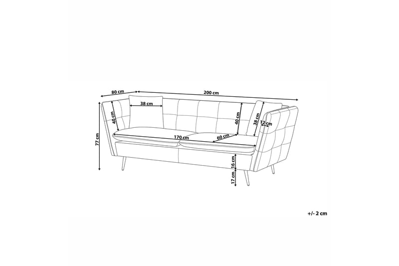 Sofa Lashaunda 3-seter - Grå - Møbler - Sofaer - 3 seter sofa