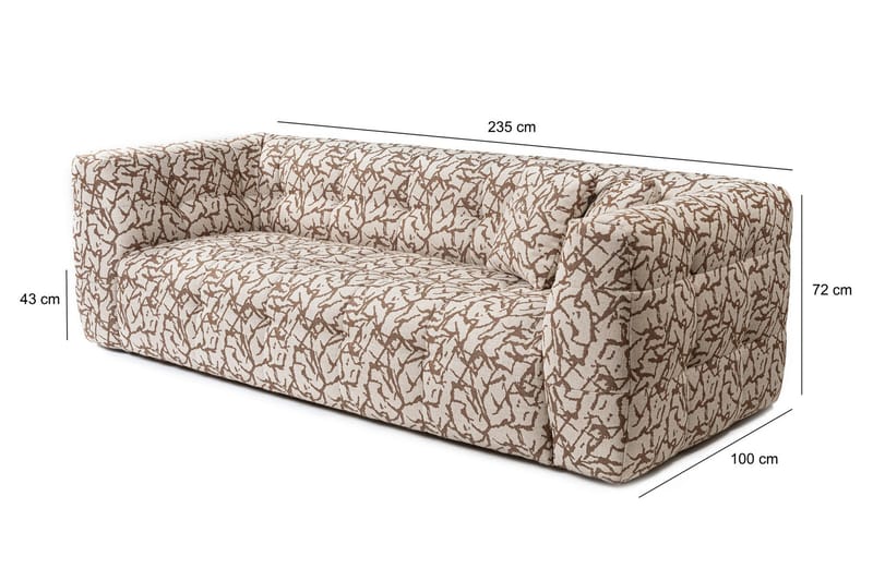 Sofa Manato 2-sits - Brun - Møbler - Sofaer - 3 seter sofa