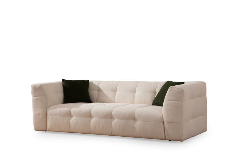 Sofa Manato 3-seter - Beige - Skinnsofaer - 3 seter sofa - Fløyelssofaer - 2 seter sofa - 4 seter sofa - Sofaer