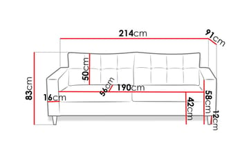 Sofa Mist 154x91x83 cm - Møbler - Sofaer - 3 seter sofa