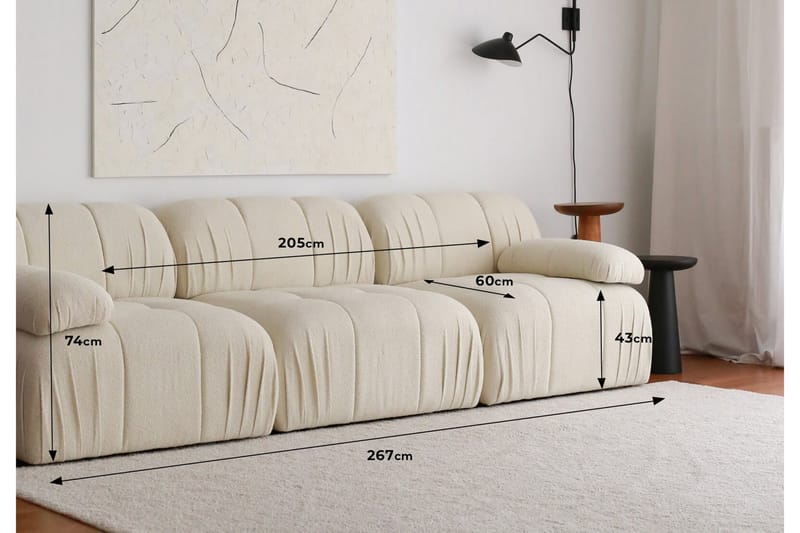 Sofa Murum 3-sits - Hvit - Møbler - Sofaer - 3 seter sofa