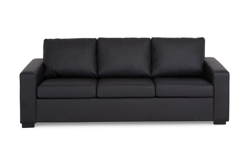 Sofa Nevada 3-seter Kunstlær - Svart - Møbler - Sofaer - 3 seter sofa