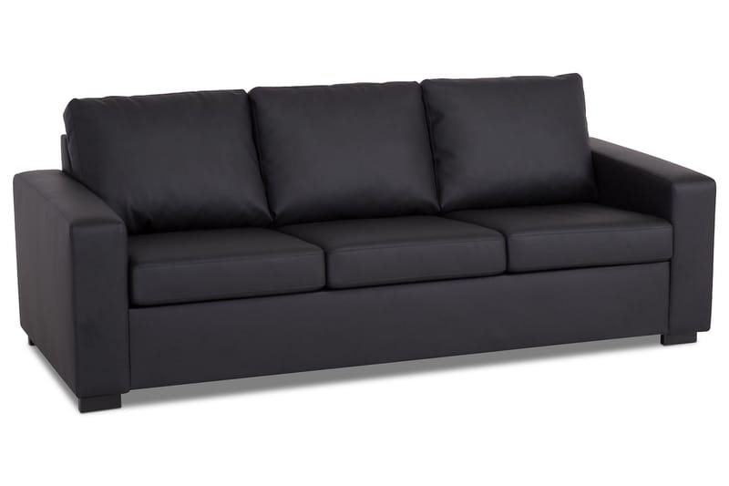 Sofa Nevada 3-seter Kunstlær - Svart - Møbler - Sofaer - 3 seter sofa