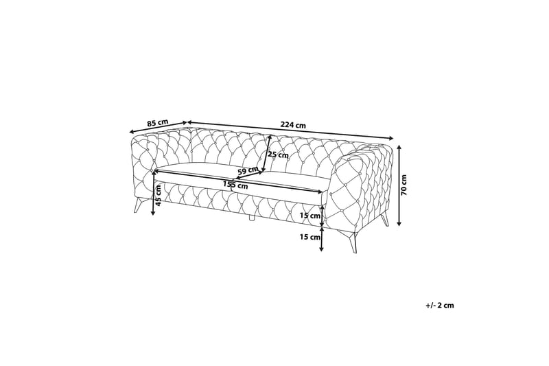 Sofa Sotra - Blå - Møbler - Sofaer - 3 seter sofa