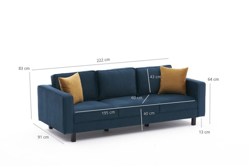 Sofa Vivianna 3-seters - Grønn - Møbler - Sofaer - 3 seter sofa