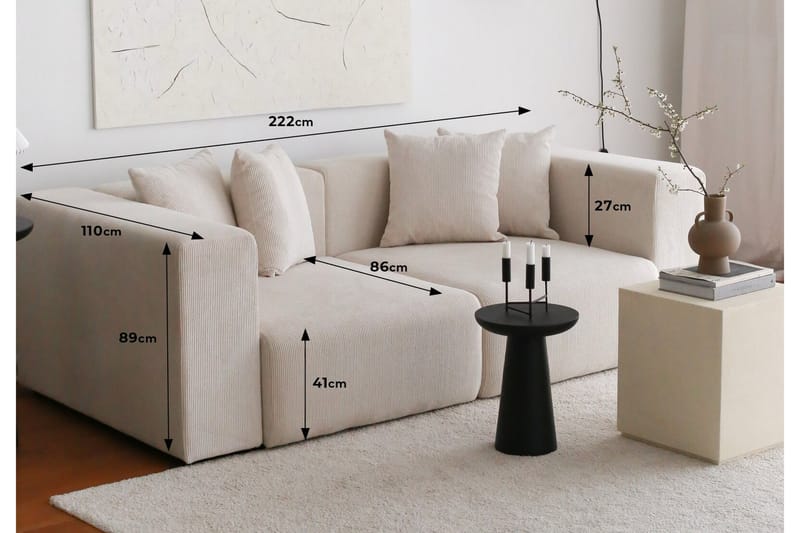 Sofa Yolo 2-sits - Hvit - Møbler - Sofaer - 3 seter sofa