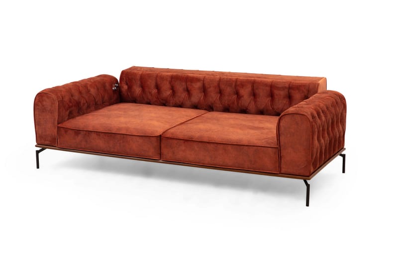 Sofa Petone 3-seters - Oransje - Møbler - Sofaer - 3 seter sofa