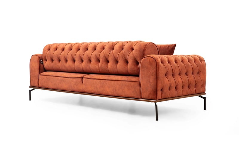 Sofa Petone 3-seters - Oransje - Møbler - Sofaer - 3 seter sofa