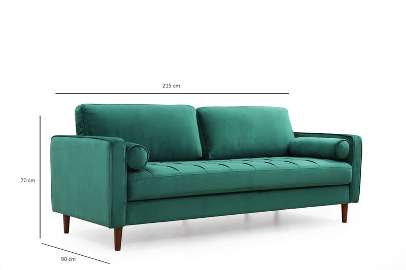 Sofa Puento 3-seters - Grønn - Møbler - Sofaer - 3 seter sofa