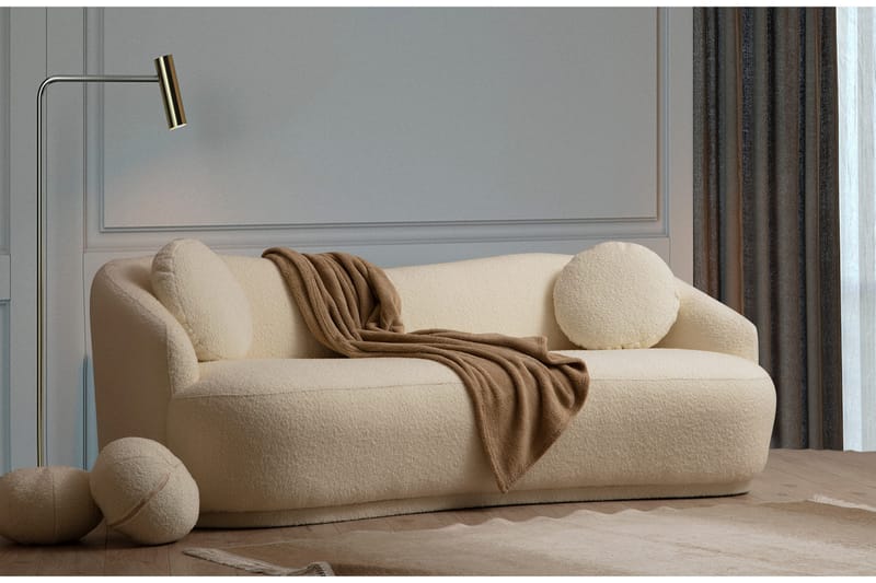 Sofa Penticton 3-seters - Beige|Bouclé - Møbler - Sofaer - 3 seter sofa