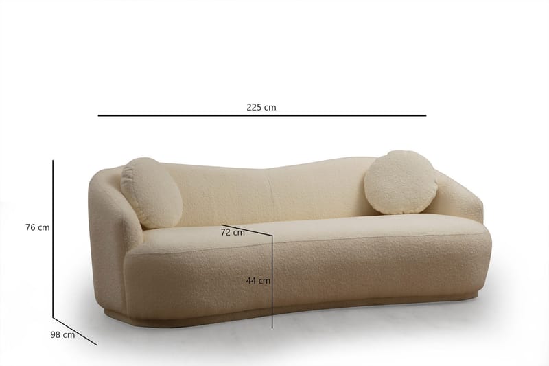 Sofa Penticton 3-seters - Beige|Bouclé - Møbler - Sofaer - 3 seter sofa