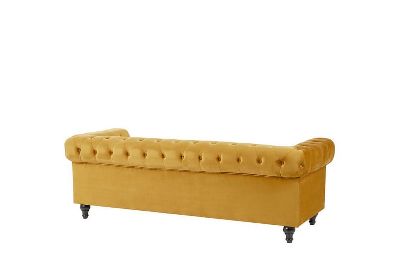 Sofagruppe Feero - Gul/Fløyel - Møbler - Sofaer - 3 seter sofa