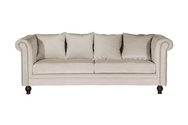 Velvet Sammetssofa 3-sits - Beige - Møbler - Sofaer - 3 seter sofa