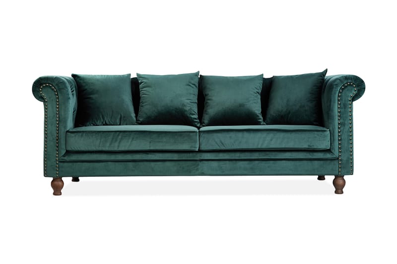 Velvet Sammetssofa 3-sits - Grønn - Møbler - Sofaer - 3 seter sofa