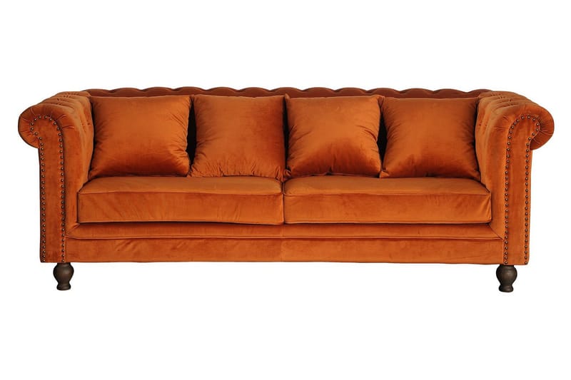 Velvet Sammetssofa 3-sits - Oransje - Møbler - Sofaer - 3 seter sofa