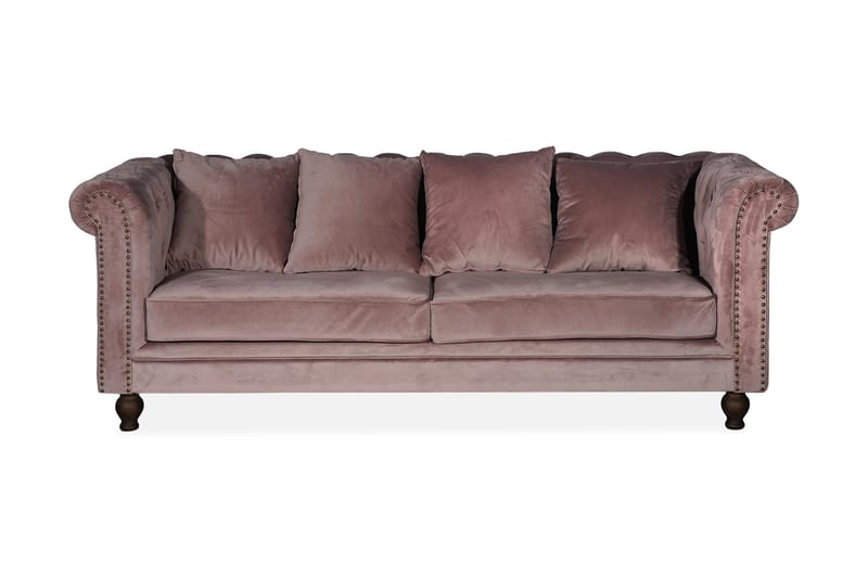 Velvet Sammetssofa 3-sits - Rosa - Møbler - Sofaer - 3 seter sofa