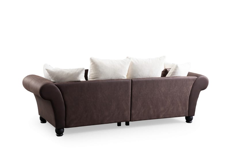 3-seters Sofa August - Brun/Hvit - Møbler - Sofaer - 3 seter sofa