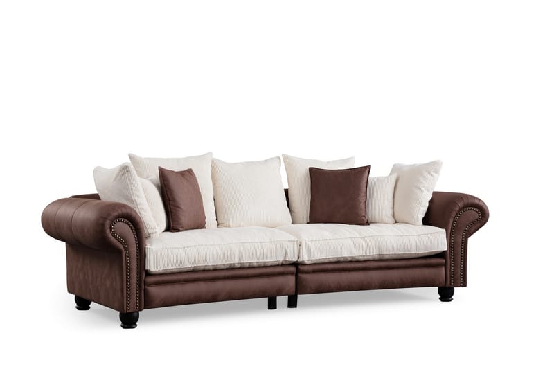 3-seters Sofa Belia - Brun/Hvit - Møbler - Sofaer - 3 seter sofa