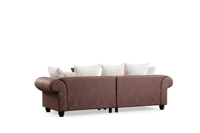 3-seters Sofa Belia - Brun/Hvit - Møbler - Sofaer - 3 seter sofa