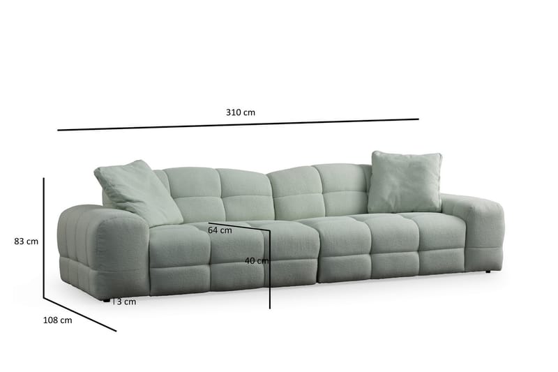 3-seters Sofa Buddy - Grønn - Møbler - Sofaer - 3 seter sofa