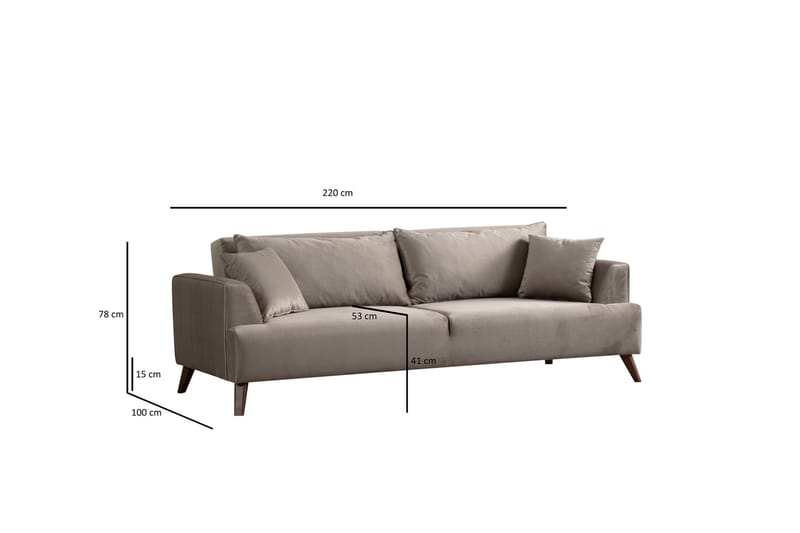 3-seters Sofa Buhara - Lysegrå - Møbler - Sofaer - 3 seter sofa