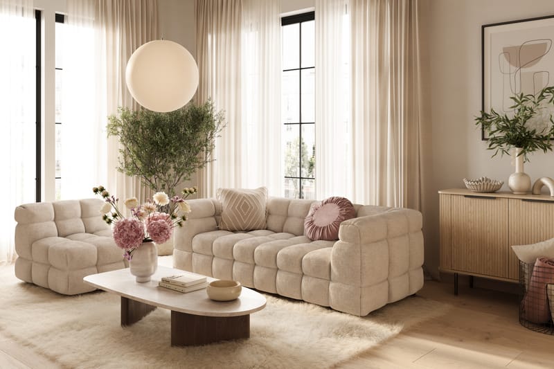 3-seters Sofa Elise - Beige - Møbler - Sofaer - 3 seter sofa