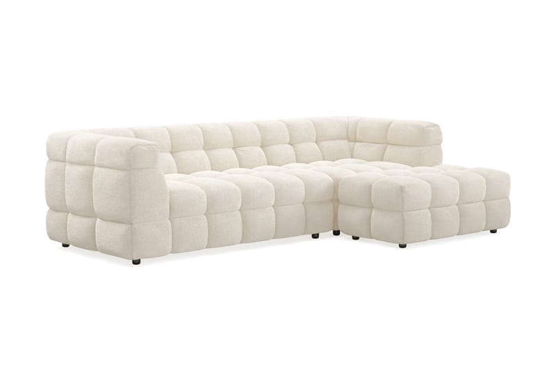 3-seters Sofa Elise med Sjeselong - Beige Teddy - Møbler - Sofaer - Hjørnesofaer