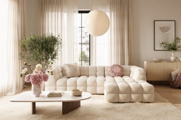 3-seters Sofa Elise med Sjeselong Høyre - Beige Teddy - Møbler - Sofaer - Hjørnesofaer