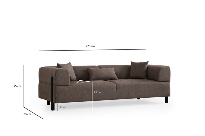 3-seters Sofa Gio - Brun - Møbler - Sofaer - 3 seter sofa