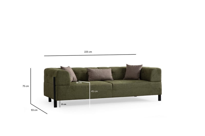 3-seters Sofa Gio - Grønn - Møbler - Sofaer - 3 seter sofa