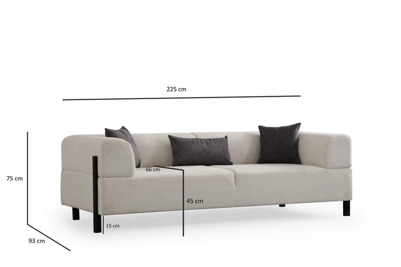 3-seters Sofa Gio - Hvit - Møbler - Sofaer - 3 seter sofa