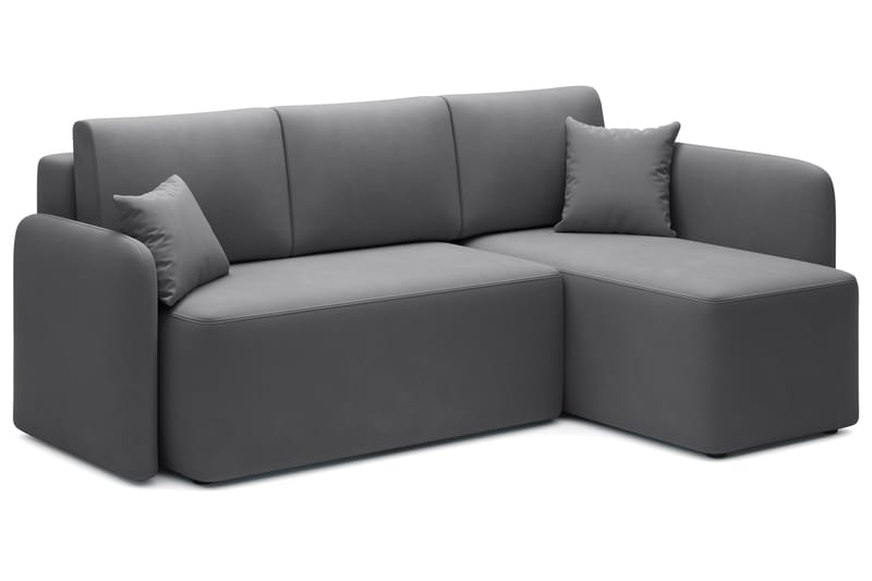 3-seters Sofa med Divan Hadson - Mørk grå - Møbler - Sofaer - Sofaer med sjeselong - 3 seters sofa med divan