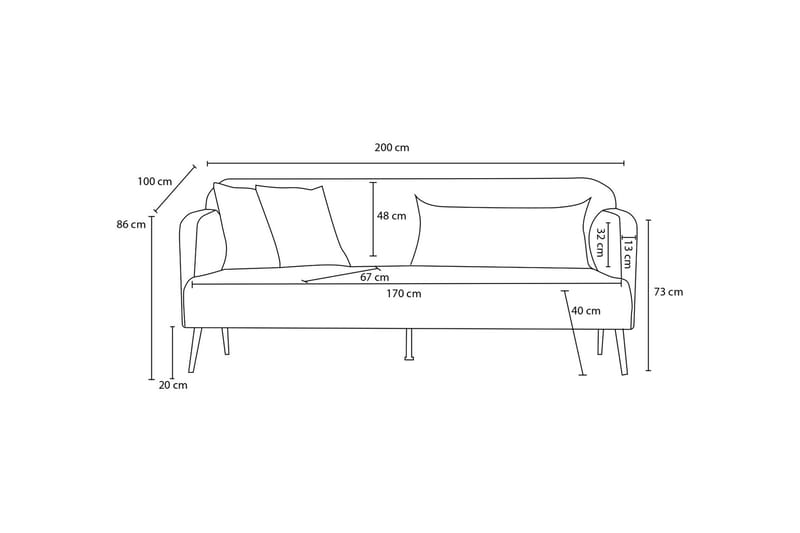 3-seters Sofa Revos - Krem - Møbler - Sofaer - 3 seter sofa