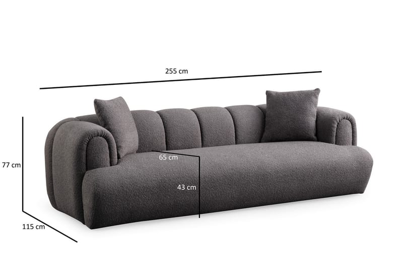 3-seters Sofa Tandinas - Antrasitt - Møbler - Sofaer - 3 seter sofa