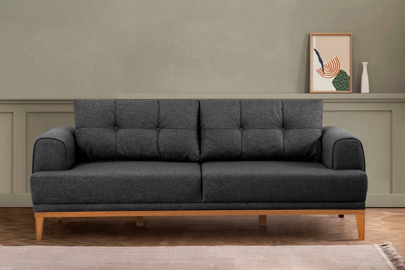 3-seters Sofa Vinadi - Antrasitt - Møbler - Sofaer - 3 seter sofa