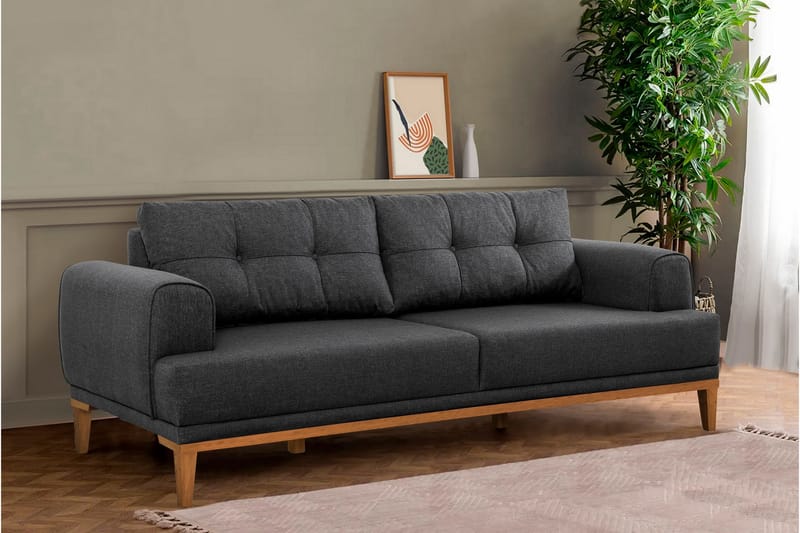 3-seters Sofa Vinadi - Antrasitt - Møbler - Sofaer - 3 seter sofa