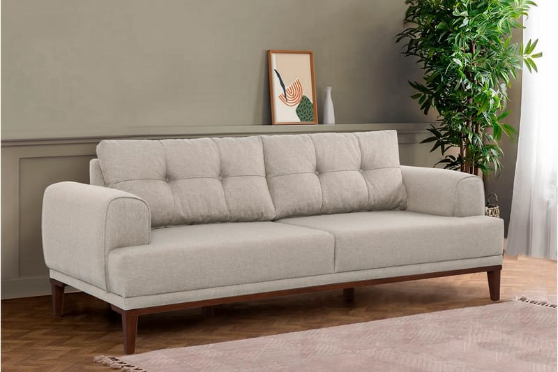 3-seters Sofa Vinadi - Krem - Møbler - Sofaer - 3 seter sofa