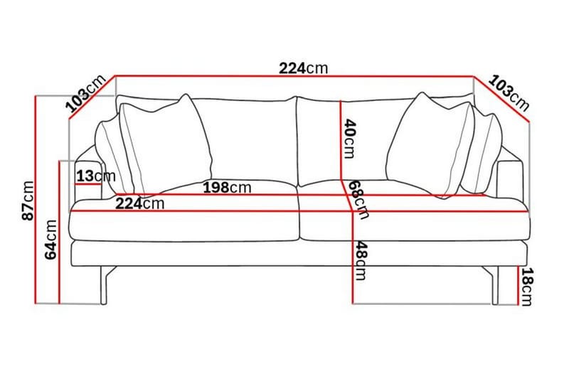 4-seter Sofa Armunia - Beige - Møbler - Sofaer - 4 seter sofa