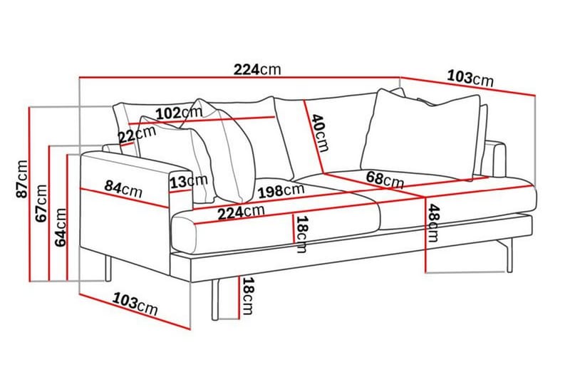 4-seter Sofa Armunia - Beige - Møbler - Sofaer - 4 seter sofa