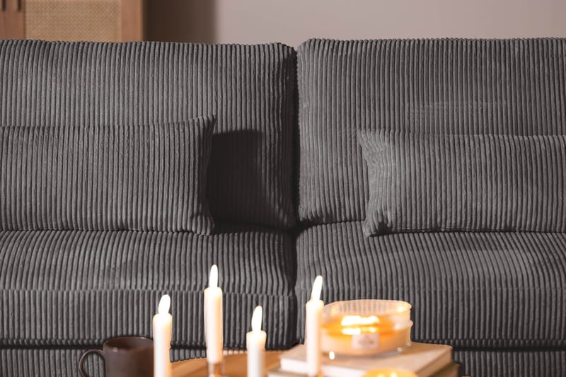 4-seter Sofa Haga Cordfløyel - Grå - Møbler - Sofaer - 4 seter sofa