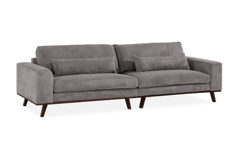 4-seter Sofa Haga Cordfløyel - Grå - Møbler - Sofaer - 4 seter sofa