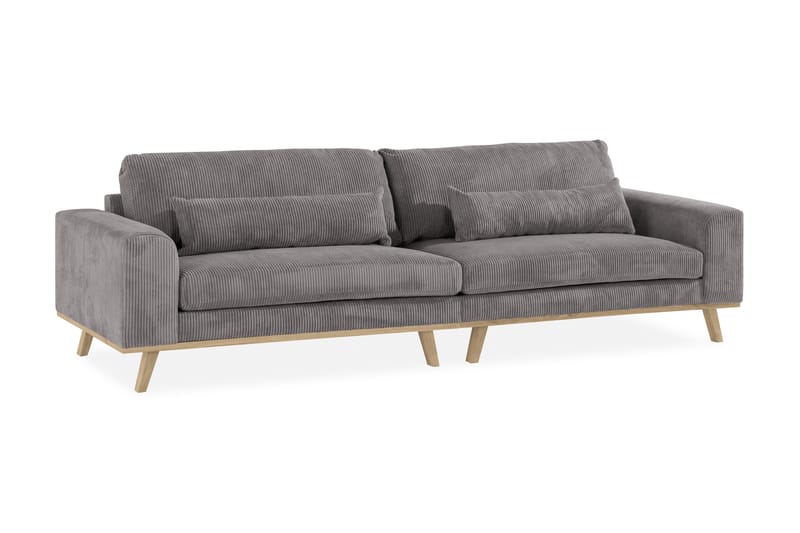 4-seter Sofa Haga Cordfløyel - Grå - Møbler - Sofaer - 4 seter sofa