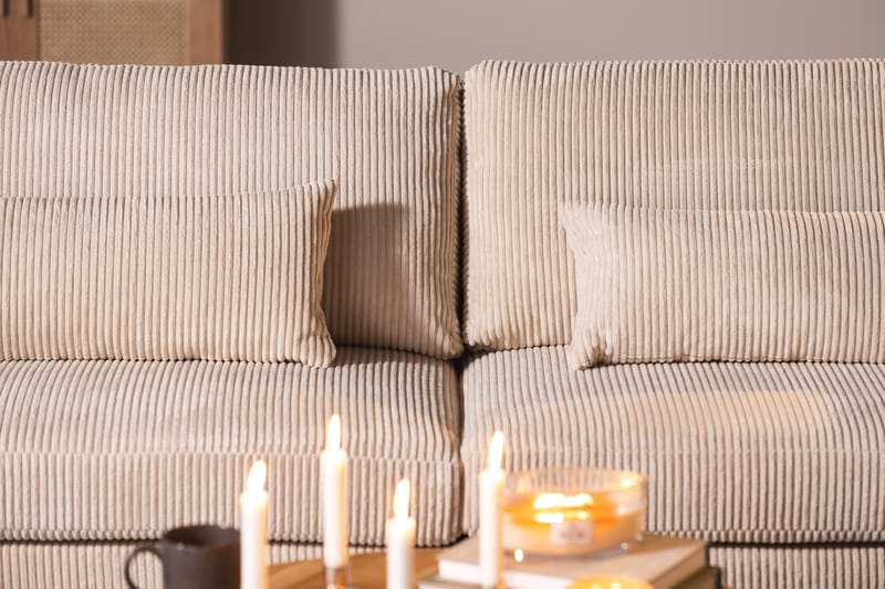 4-seters Cordfløyelsofa Haga - Beige - Møbler - Sofaer - 4 seter sofa