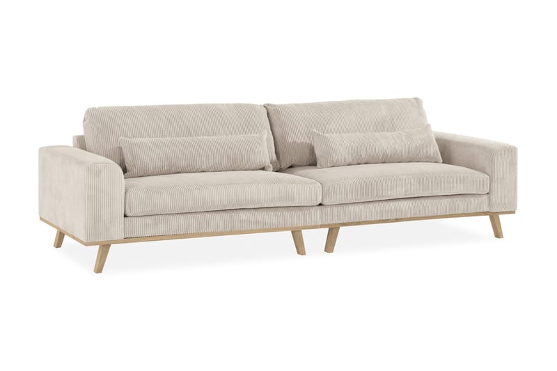 4-seters Cordfløyelsofa Haga - Beige - Møbler - Sofaer - 4 seter sofa