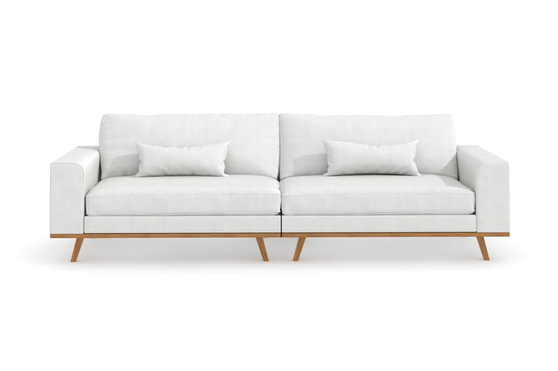 4-seters Sofa Haga - Hvit/Eik - Møbler - Sofaer - 4 seter sofa