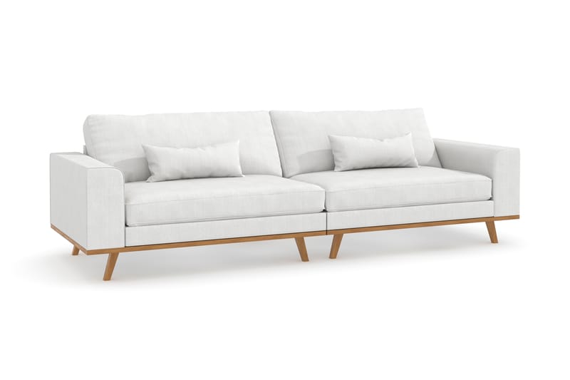 4-seters Sofa Haga - Hvit/Eik - Møbler - Sofaer - 4 seter sofa