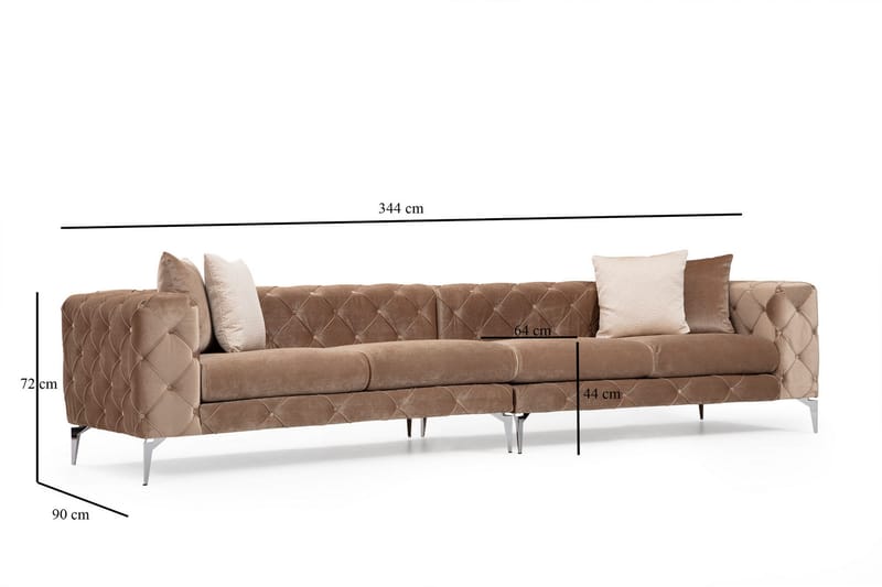 Sofa 4-seters Canunda - Beige - Møbler - Sofaer - 4 seter sofa