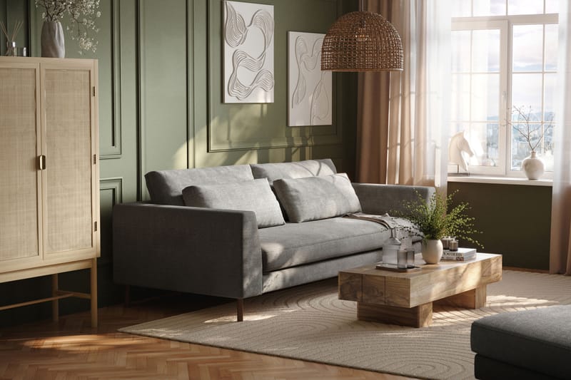 4-seters Sofa Florenz Hel pute - Lysegrå - M�øbler - Sofaer - 4 seter sofa