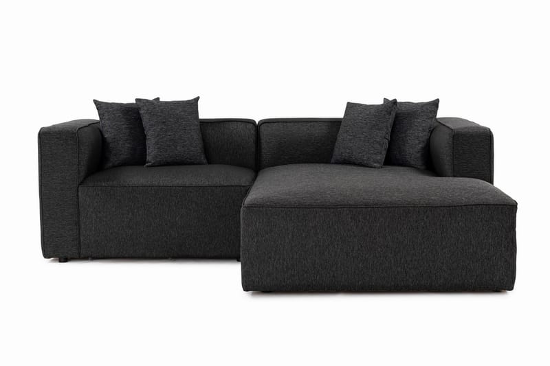 4-seters Sofa med Divan Abbas - Antrasitt - Møbler - Sofaer - Sofaer med sjeselong - 4 seters sofa med divan