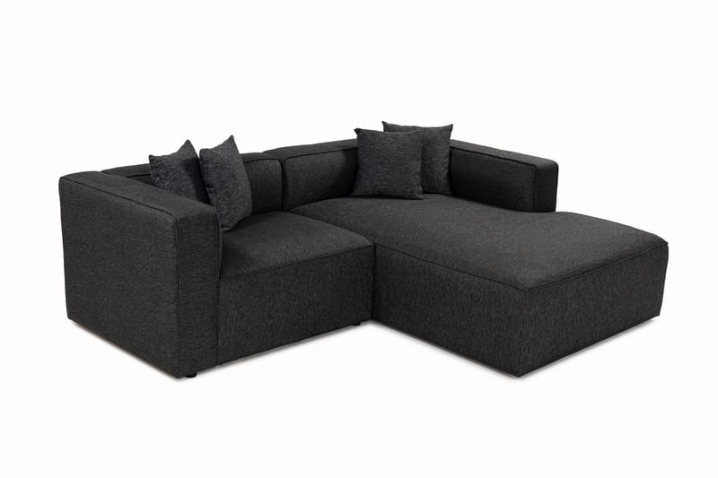 4-seters Sofa med Divan Abbas - Antrasitt - Møbler - Sofaer - Sofaer med sjeselong - 4 seters sofa med divan